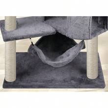 Cat Tree With Cat Condo And Big Hammock Grey - Grey - View 6