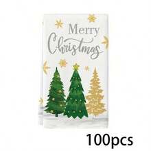 2pcs Christmas Themed Towels, Designed With Christmas Tree And Snowflake Pattern Printed Towels, Machine Washable, Heat-Resistant, Absorbent And Reusable, Suitable For Room Decoration, Kitchen And Bathroom Towels, Party Decoration, Home Decoration, Making It An Ideal Holiday Gift For Christmas. - Multicolor - View 20