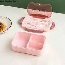 Recipiente para alimentos versátil de 1 pieza con múltiples compartimentos, apto para microondas, con excelente conservación de la frescura, ideal para la preparación de comidas de estudiantes y comidas para llevar. - Verde - Ver 7