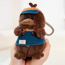 1个逼真鸭嘴兽毛绒玩具，柔软舒适，可作桌面伴侣，缓解压力，可爱鸭嘴兽玩偶，儿童生日/圣诞礼物 - 彩色 - 查看 5