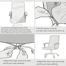 1PC Stretch Printed Computer Office Chair Covers, Soft Desk Rotating Chair Slipcovers, Removable Washable Anti-Dust Spandex Chair Protector Cover With Zipper For Office Home Decor - Multicolor - View 6