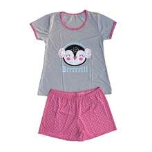 Women's Half Sleeve Baby Doll / Women's Baby Doll / Nightwear - 灰色 - 查看 1