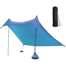 Toldos de Playa Porttiles, Canopy Sunshade con Sacos de, Toldo de Playa Resistente al Viento, FPS 50+ Fcil de Montar para Playa, Camping, Picnic, Piscina yPesca - Azul - Azul - Ver 1
