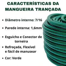 Mangueira De Jardim Trançada Reforçada Completa 50 30 25 20 15 10 7 5 Metros - Verde - Visão 3