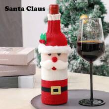 Christmas Decorations Santa Claus Wine Bottle Covers, Knitted Champagne Bottle Sleeves, For Restaurant Holiday Settings Christmas, Halloween, Thanksgiving Gifts Easter Gifts Christmas Decorations Christmas Gifts Christmas Decorations Home Christmas Gifts Christmas Decor