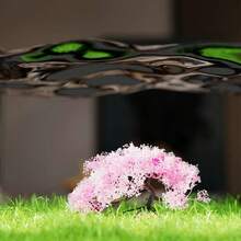 Decoração para aquário, conjunto de ornamentos para paisagem, árvore de cerejeira artificial, plantas aquáticas, adequado para pequenos peixes e camarões se esconderem