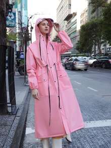 Fashion Rain Coat Rain Coat For Women Thickened Waterproof Rain Coat Women's Raincoats Travel Climbing Riding Rain Poncho Rain Jacket Universal Rain Coat Windbreak Poncho Waterproof Lengthen Raincoat Waterproof Outdoor Raincoat