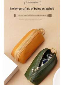 Estuche de llaves talla grande vendido en 2025 - Funda universal para llaves de coche de gran capacidad y minimalista, específica para mujeres, pequeña y linda, de cuero (opcional PU y cuero genuino) para cartera de mujer, mini cartera, monedero