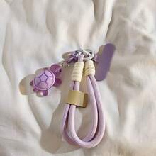 Turtle Pendant Mobile Phone Rope - Universal Handmade Wrist Strap For Mobile Phones, Cameras, Keys - Cute Turtle Pendant Keychain Accessories - Multicolor Packaging - Hồng - Xem 5