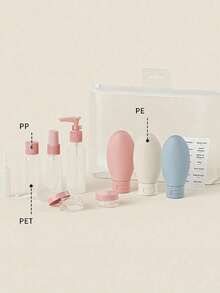 11 pièces/set Ensemble de bouteilles de voyage rechargeables pour cosmétiques, contenants vides pour liquides. Bouteilles de voyage rechargeables, étanches, pressables, d'une capacité de 60 ml. Essentiels pour le shampoing, le revitalisant, la lotion corporelle, le gel douche. Sous-emballage pour la décoration de la maison, du salon, de la chambre à coucher, de la salle de bain. Accessoires pour les voyages, les mariages, les fêtes, les anniversaires, les cadeaux pour maman, papa, amis. Nouvel an, accessoires, cadeaux amusants, essentiels de voyage