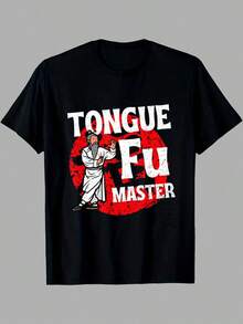 MMP Printed & Shipped In USA |[Funny Adult Humor Tee] Dirty Sarcastic Tongue Fu Master - Men's Funny Adult Humor T-Shirt -  Tee Graphic Tees Men Halloween Clothes Romwe Fall T Shirts,Y2k,Funny Christmas&Halloween Graphic Tee,Suitable For Festivals, Parties, Home Wear, Daily Commuting, Back-To-School, And Concert Outfits. - màu đen - Xem 1