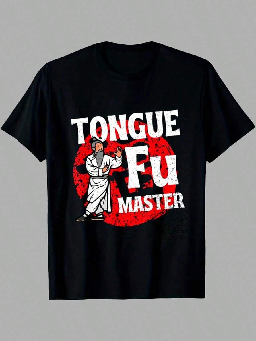 MMP Printed & Shipped In USA |[Funny Adult Humor Tee] Dirty Sarcastic Tongue Fu Master - Men's Funny Adult Humor T-Shirt -  Tee Graphic Tees Men Halloween Clothes Romwe Fall T Shirts,Y2k,Funny Christmas&Halloween Graphic Tee,Suitable For Festivals, Parties, Home Wear, Daily Commuting, Back-To-School, And Concert Outfits. - màu đen - Xem 1
