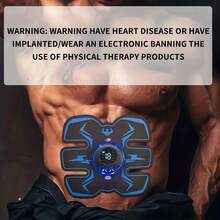 TAIMASI EMS Abdominal Muscle Trainer LCD Screen Muscle Stimulator Portable Muscle Trainer 10 Modes 20 Intensities For Men And Women, Muscle Training Device, Physical Device, Modern Fitness Gadget, Lightweight Trainer, Durable Construction, Sturdy Stimulator, Electrical Muscle Stimulation, Fitness Enthusiasts, Home Workout Lovers - Perfect For Christmas, New Year's, Valentine's Day, And Father's Day Gifts - 3pc腹肌貼 - 查看 6