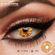 Eyeshare Cosplay Contact Lenses Colored Contact Lenses For Eyes 1 Pair Cosplay Eye Lenses Yearly Blue Lenses Yellow Eye Lenses Halloween Costume Cosplay - HD38-yELLOW - View 4