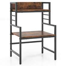 3-Tier Microwave Stand W/ Storage Shelves Heavy-Duty Metal Frame Rack Organizer - Default - View 10