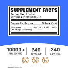BulkSupplementscom Vitamin A 10000 IU Softgels - As Retinyl Palmitate, Vitamin A Supplement - For Eye &Amp; Immune Support, Gluten Free, 1 Softgel Per Serving, 365 Count (Pack Of 1) - Flavor NameA - View 2