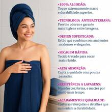 Toalha de Banho Kit 10 Peças 70x120cm 230g/m² Macia com Costuras Reforçadas Atacado - Azul - Visão 3