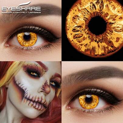 EYESHARE Lenti a contatto colorate Eyeshare per cosplay, 1 paio di lenti a contatto per occhi per cosplay, lenti blu annuali, lenti gialle, per costumi di Ognissanti e cosplay