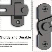 1Pc Stainless Steel Barn Door Lock Set - 180° Flip Sliding Latch For Garage, Bathroom, Pet Doors & Windows, Locks