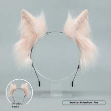 猫耳头箍卡哇伊狐狸耳洛丽塔角色扮演头饰日式蓬松发饰可调节耳朵JK角色扮演头饰 - 彩色 - 查看 5