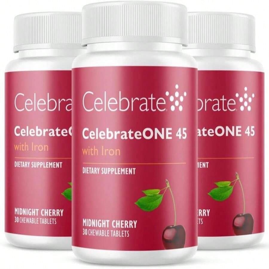 Celebrate Vitamins CelebrateONE 45 Chewables, 45mg Iron - Once Daily Bariatric Multivitamin, Essential Vitamins &Amp; Minerals - Gastric Bypass &Amp; Sleeve Gastrectomy Supplement - Cherry (30 Tablets) - Flavor NameA - 查看 1