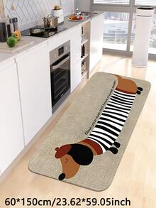1 pieza Felpudo Premium con estampado de Dachshund, Alfombra decorativa rectangular lavable de franela moderna, Alfombra de baño suave antideslizante apta para cocina, lavandería, sala de juegos, estilo rústico, patio, balcón, porche y oficina, decoración de fiestas, entrada, baño, dormitorio, sala de estar, comedor, alfombra de piso interior y exterior antideslizante, decoración de habitación, decoración del hogar, regalo de inauguración de casa, recuerdo de fiesta, disponible en múltiples tamaños Decoración de baño y cocina Decoración navideña Alfombra de cocina - Multicolor - Ver 16