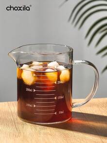 choxila 1pc High Borosilicate Glass Coffee Cup Measuring Cup Glass With Handle Graduated Cup Coffee Milk Juice Measuring Cup Transparent Glass Back To School - Coffee Measuring Cup - View 3
