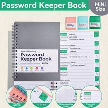 1 Password Participation Book, Alphabetically Arranged Password Diary And Organizer, 4.7inch X 6.1inch Mini Size Personalized Password Journal With College Level Grid Pages, Perfect For Home And Office Organization - 綠色-SPP-P - 查看 1