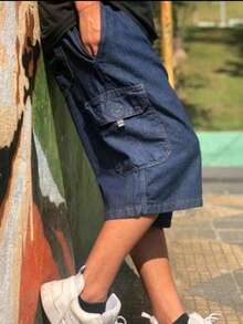 Bermuda Masculina Cargo Dazzling Jeans Balão Extra Grande Bolso Homem Original