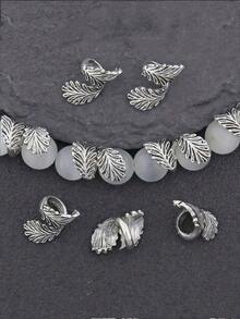 8/20/50 件,珠宝制作垫片。16 毫米复古羽毛形垫片珠,带有雕刻纹理的古银锌合金装饰珠,用于 DIY 耳环、项链、手链和其他珠宝配饰制作。珠子,珠宝制作用珠子,珠宝制作用品,垫片珠,手链珠,手链珠,饰物,珠子垫片。生日派对、万圣节、圣诞节装饰、成人工艺品用品 - 彩色 - 查看 2