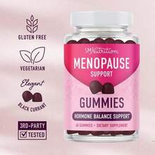 Menopause Support Gummies | Hormone Balance Relief For Hot Flashes, Night Sweats, Mood Swings, &Amp; Bloating | With Phytoestrogen Soy, Vitamin D3, PABA, Biotin | Vegetarian, Gluten-Free | 60 Count - Flavor NameB - 查看 5