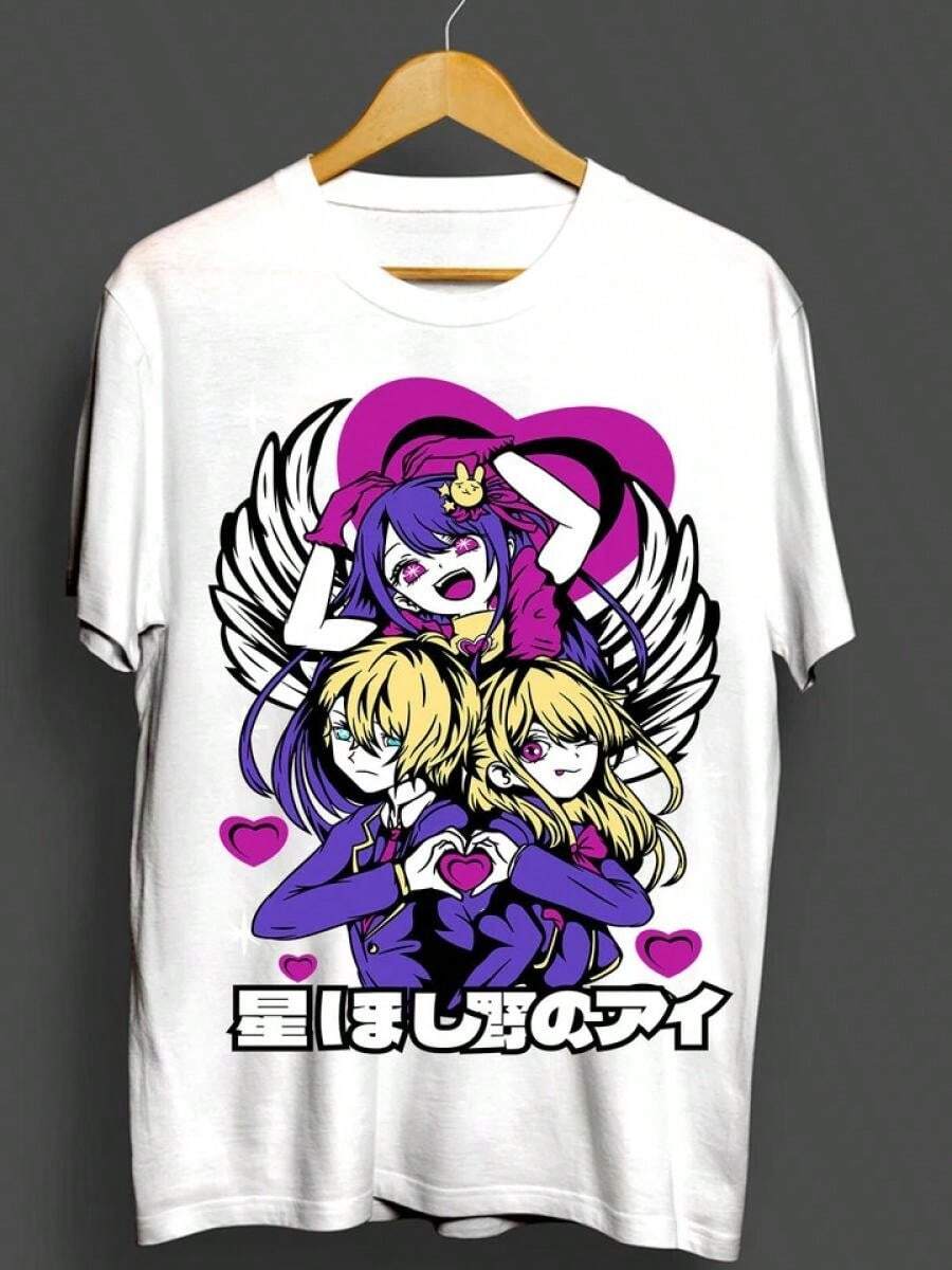 Oshi No Ko Ai Hoshino T-Shirt Kawaii Funny Anime Manga Waifu Shirt White220g Heavy-Duty Pure Cotton T-Shirt, Fashionable And Comfortable Wo's Cotton T-Shirt College Tops Thanksgiving Outfit Womencotton Women Clothing Halloween>Clothes Cotton Women Clothing - Trắng 10 - Xem 1