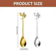 2/6/12/20 Piece Stainless Steel Coffee And Dessert Spoon Set With Leaf Decoration - Suitable For Coffee, Tea And Desserts - Mini Dessert Spoons, Ice Cream Scoops, Dishwasher Safe, Suitable For Mixing, Appetizers - Home, Party, Wedding, Holiday, Elegant Tableware | Stainless Steel Spoons