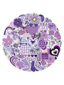 Juego de 60 pegatinas con estilo vintage de ballet en morado y rosa, cielo estrellado, romántico, minimalista, estética oscura, diseños de dibujos animados lindos y estéticos para scrapbooking, sellado, papelería, guitarra, regalos, fiestas, recompensas, motivación