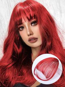 6-Inch Synthetic Hairpin Bangs Brown Invisible Front Bangs Clip Air Bangs Natural Black Wig Girl Bangs - Black - View 17