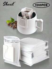 shoxil 50PCs/100PCs Disposable Coffee Filter Bags - Portable Hanging Ear Design For Single Serve Pour Over, Compatible With Most Cups | Ideal For Travel, Camping, Home & Office Use - Ear Filter Paper - View 3