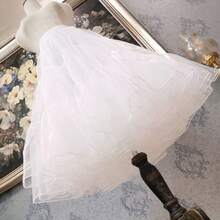新娘衬裙 80cm/70cm/60cm，双层/四层柔软薄纱裙撑，腰部可调节，蓬蓬裙衬裙，适用于婚纱、洛丽塔角色扮演 - 彩色 - 查看 12