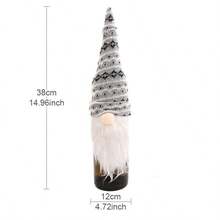 1pc Christmas Decoration Doll Wine Bottle Hat Knitted Forest Old Man Wine Bottle Set, Restaurant Decor