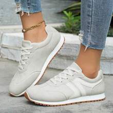 New Women's Casual Sports Shoes With Soft Soles, Laces, Lightweight, Non-Slip, Suitable Outdoor Activities, And Featuring A Fashionable And Versatile Style