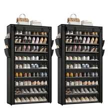 Superlele 10 Tier Shoe Rack, Black Shoe Cabinet, Large Capacity 50-56Pairs Beautiful Tall Shoe Shelf Free Standing Storage Cabinet Entryway Closet, Dustproof Floor Standing Storage Cabinet With Easy Assembly, For Bedrooms And Dormitories