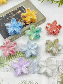 1 Stück/3 Stücke/6 Stücke Hibiskus/Hawaii Blume Lässig ABS Kunststoff (ABS Harz) 2025 Neue Plumeria Strand, Reise, Party, Urlaub, Rückkehr zur Schule süße Haarklammern, frische Haraccessoires Winter Haarklammer Elegante Haarklammern