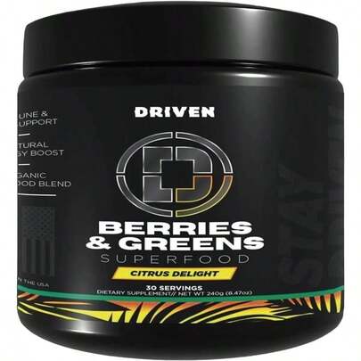 Driven B&Amp;G Berries &Amp; Greens Superfood Powder, 30 Servings - Organic Plant-Based Formula With Probiotics &Amp; Digestive Enzymes -Supports Recovery, Healthy Digestion, And Immune Function