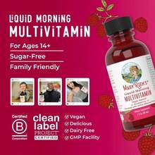 MaryRuth Organics Liquid Morning Multivitamin Travel Pack | Mens &Amp; Womens| Vitamin A C D E B6 B12 Biotin Zinc | Beauty | Immunity | Vegan | Non-GMO | Gluten Free | 1 Oz | 16 Servings - 白色的 - 查看 8