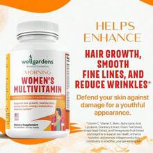 Wellgardens 100% Pure Womens Multivitamin For Hair Growth + Complete Vitamins For Women – Biotin, Zinc, Antioxidants – Supports Skin, Energy, Immune Health – Made In USA – 60 Capsules - 白色的 - 查看 2