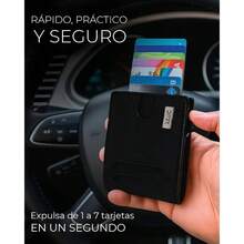Cartera para Hombre de Piel con Tarjetero, Billetera Hombre con Proteccion RFID Antirrobo, Carteras para Caballero con Capacidad para 13 Tarjetas, Billetes y Ventana DNI, Regalos para Hombres - Negro + Cuero Saffiano - Ver 2