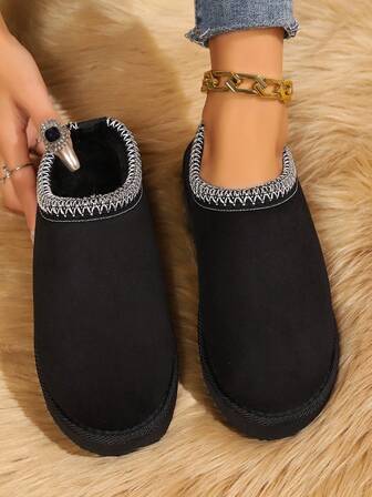 女士低帮室内舒适拖鞋冬季保暖鞋