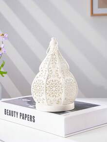 1 szt. europejski, pusty metalowy świecznik w kształcie tykwy, dekoracyjny świecznik z żelaza w stylu marokańskim, metalowe rękodzieło, świąteczny świecznik, odpowiedni do kościoła, domu, baru, restauracji i na prezent