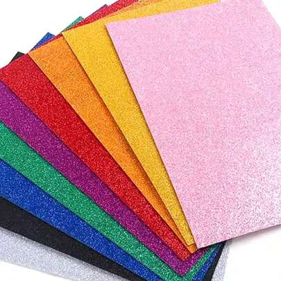 A Pack Of 10 Sheets Of A4 Shiny And Glossy Sponge Paper Foam Paper