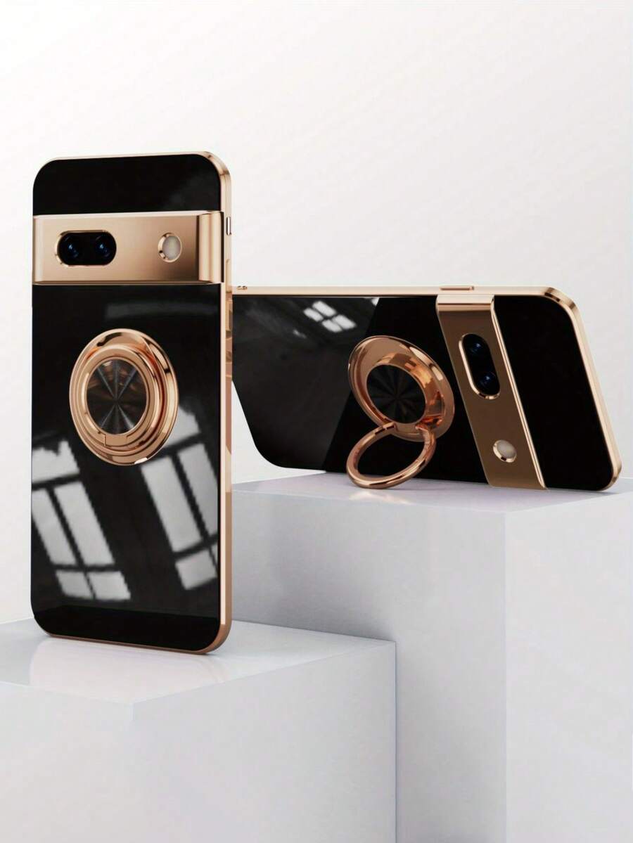 Funda de teléfono a prueba de golpes con anillo de silicona chapada en metal compatible con 10 9a 9 Pro XL 9 Pro 9 8A 8 Pro 8 7A 7 Pro 7