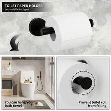 5-Pieces Bathroom Accessory Set, A Classic Combination That Covers Daily Needs, Including: Towel Bar, Toilet Paper Holder, Towel Hooks, Etc. Fall Home Bathroom Decor, Bathroom Accessories, Bathroom Organizer, Back To School, Storage